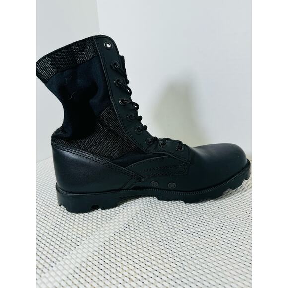 Military Tactical All Black Combat Boots Mens Size 9R Outdoor Training Shoes - Picture 9 of 15